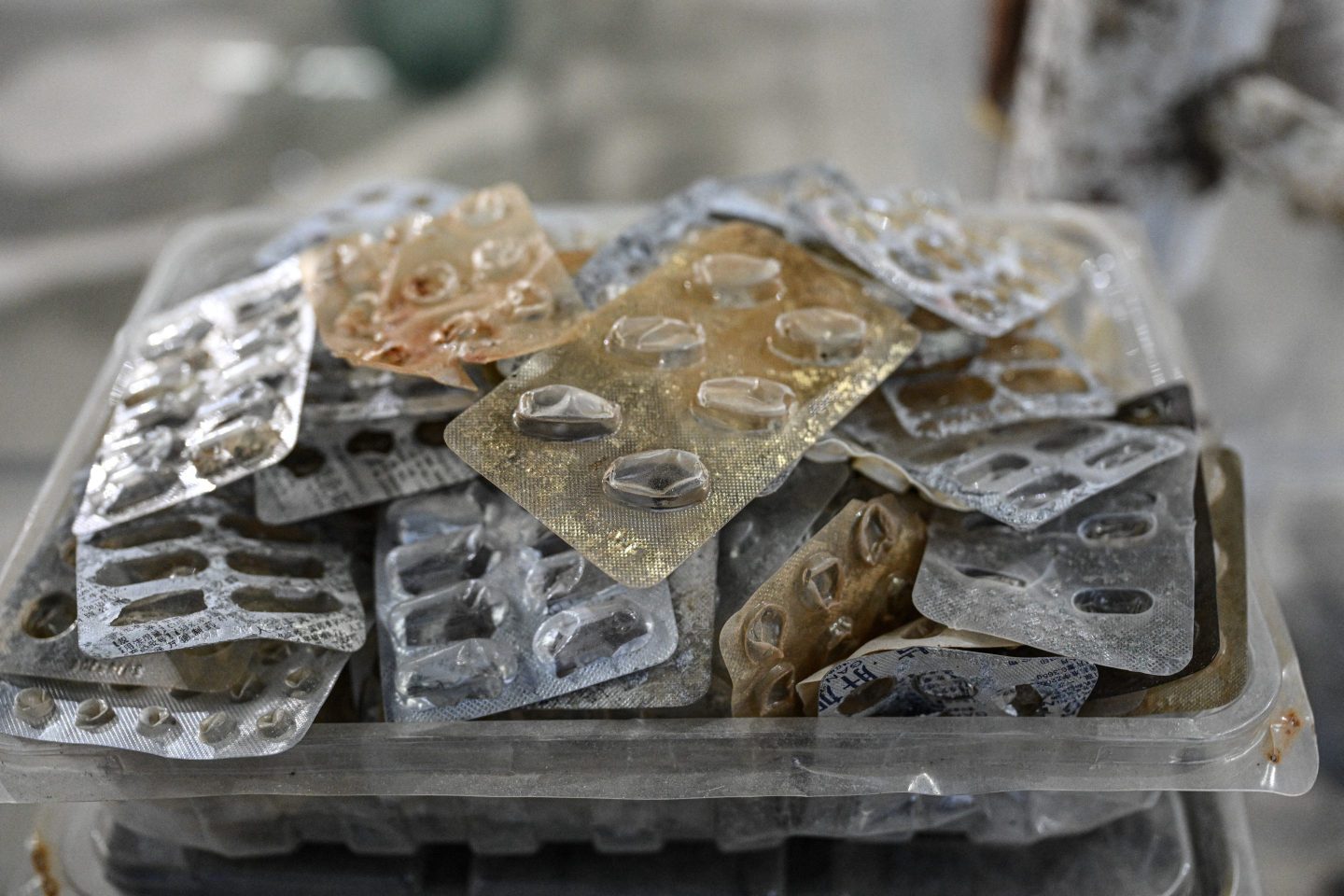 used tablet blister packs