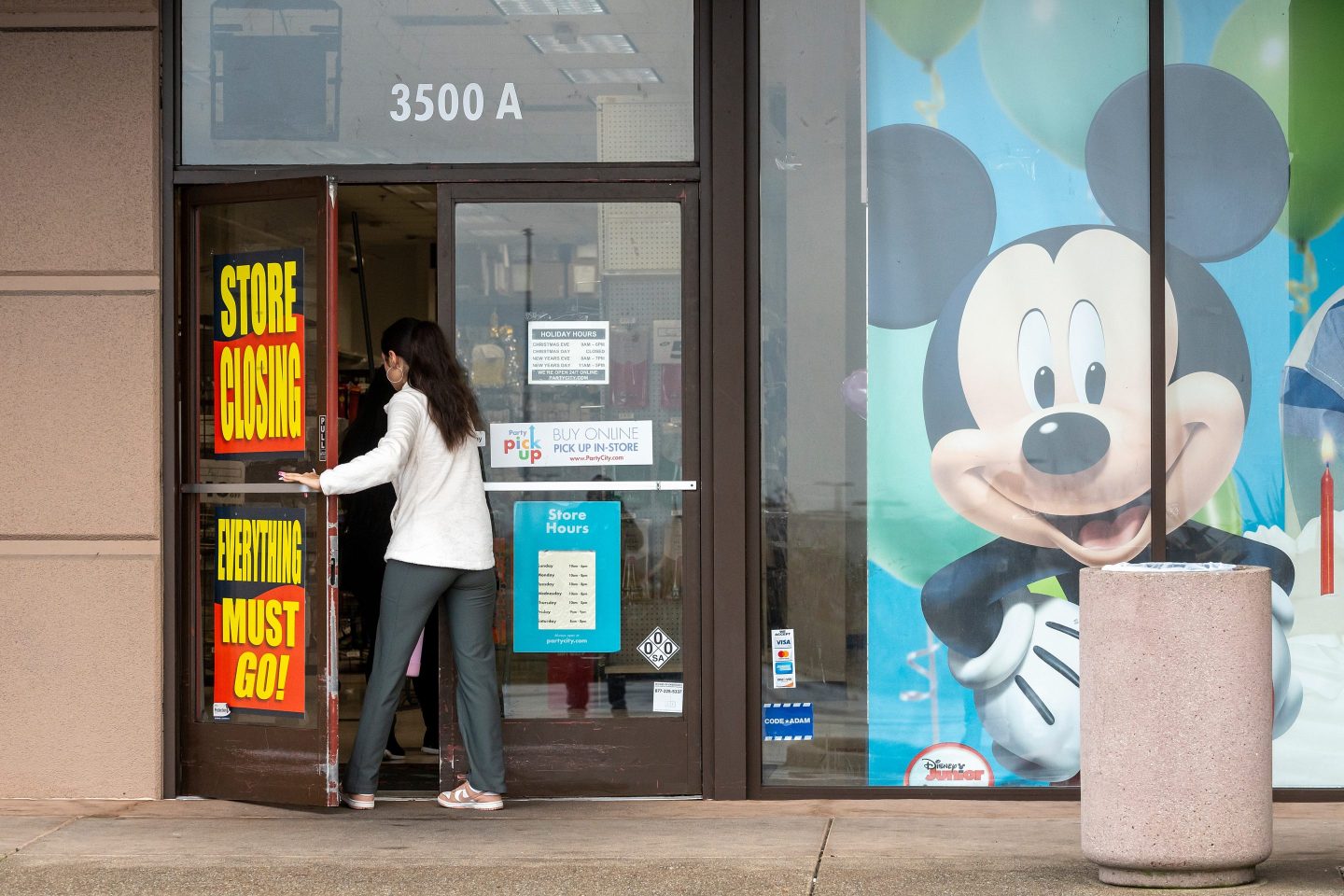 A shopper enters a Party City store in Richmond, California.
