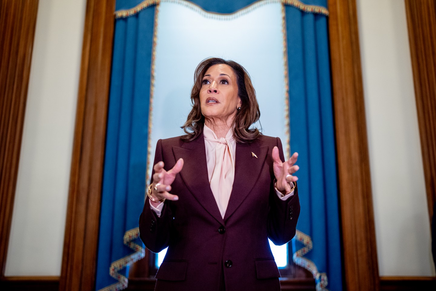 U.S. Vice President Kamala Harris speaks