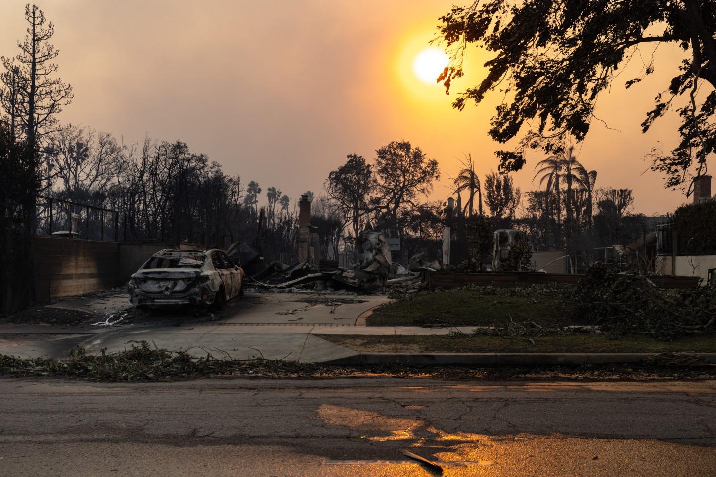 Homes destroyed in the Palisades Fire