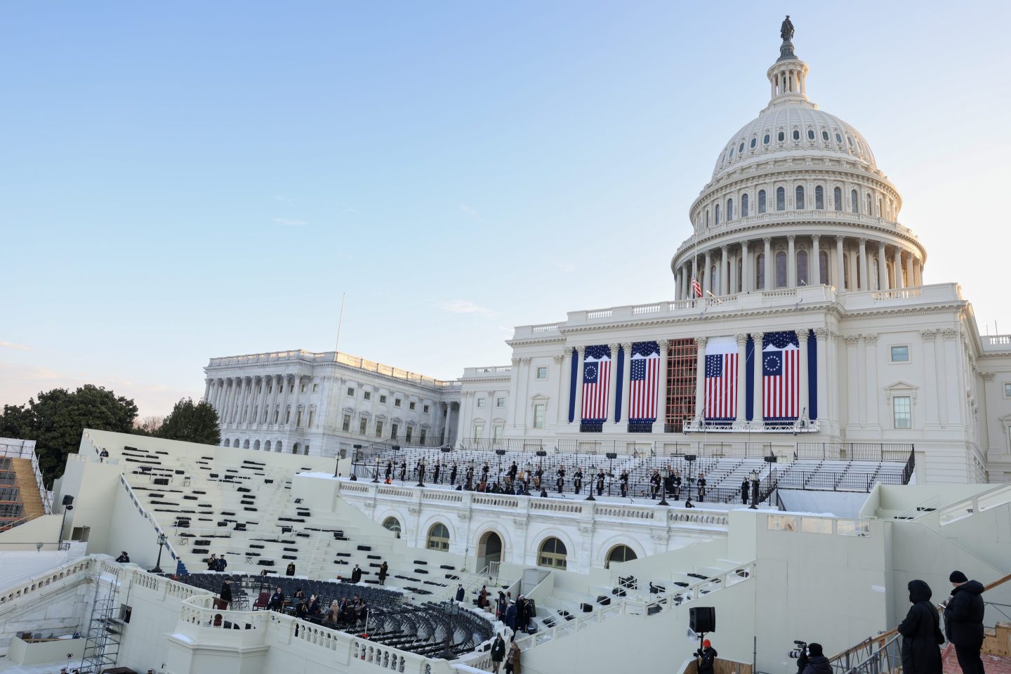 Rehearsals for the inauguration on the West Front of the U.S. Capitol on January 12, 2025 in Washington, DC.