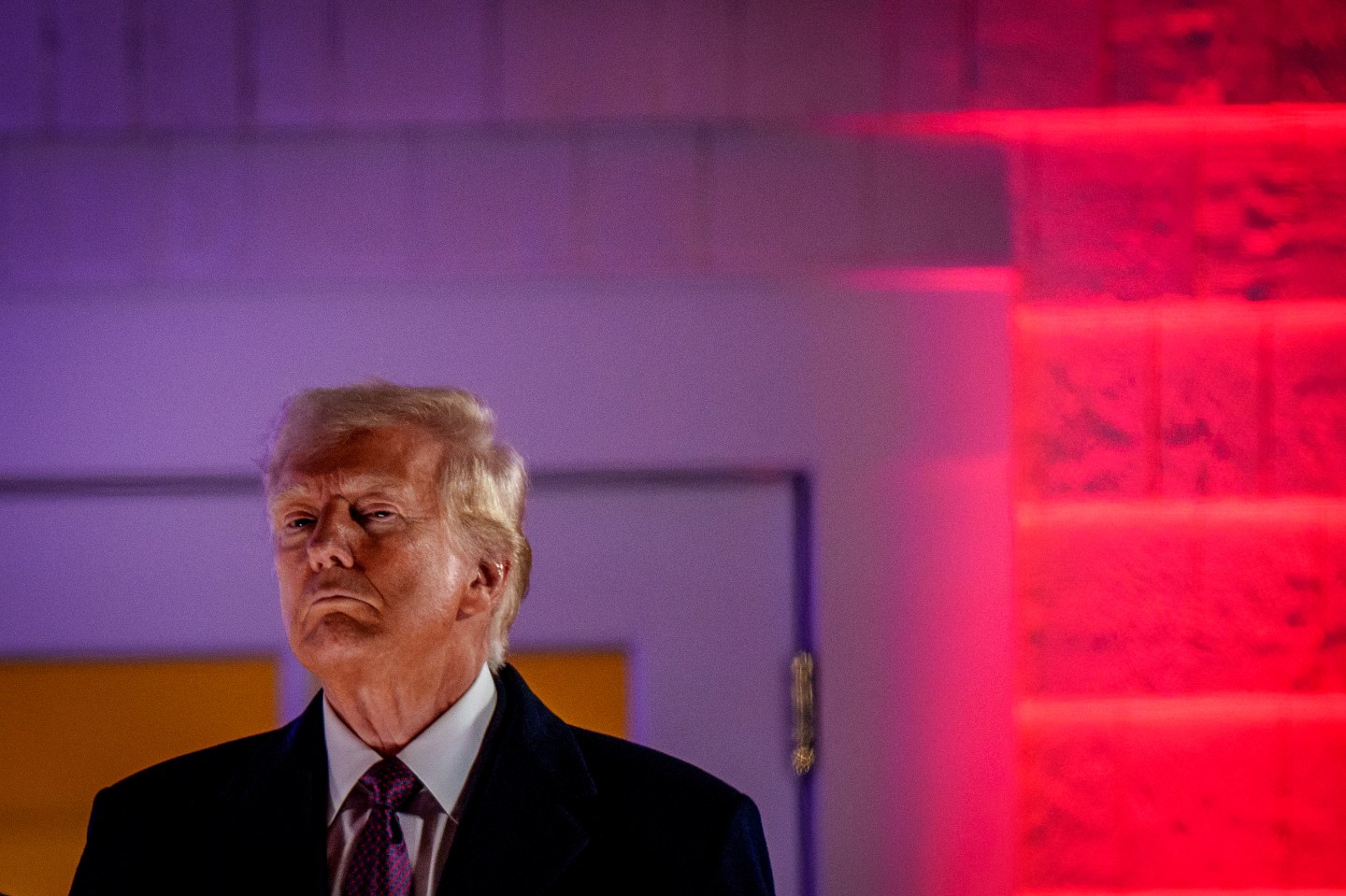 Photo: STERLING, VIRGINIA - JANUARY 18: (Editors Note: Alternative Crop) U.S. President-elect Donald Trump attends a private party and fireworks show at Trump National Golf Club on January 18, 2025 in Sterling, Virginia. Trump has arrived in the Washington, DC region ahead of his inauguration ceremony on January 20 which has been moved inside the U.S. Capitol as temperatures are expected to be the coldest in forty years. (Photo by Andrew Harnik/Getty Images)
