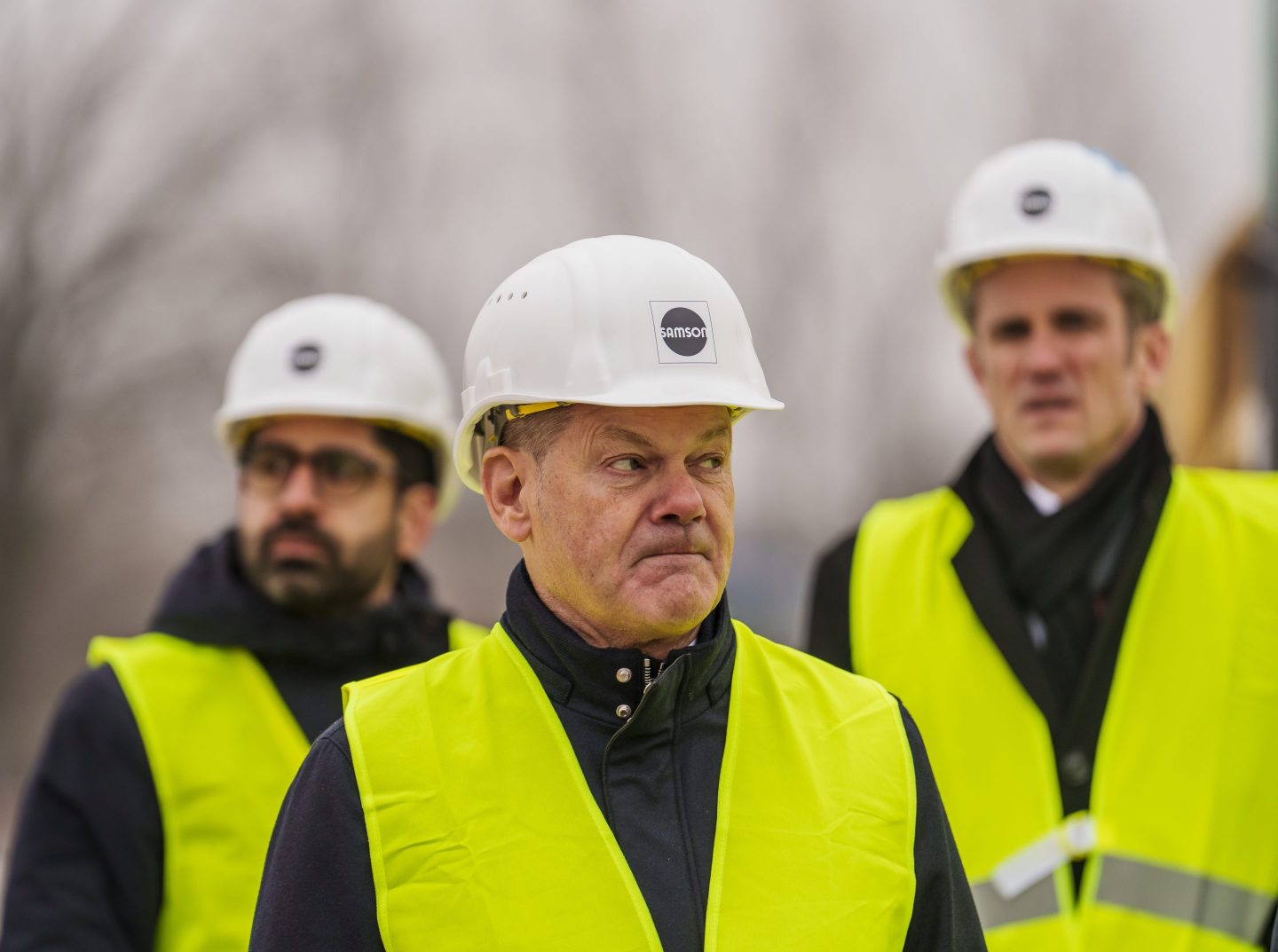 Federal Chancellor Olaf Scholz (SPD), the SPD's lead candidate for the 2025 federal election, visits the Samson AG construction site as part of the federal election campaign.