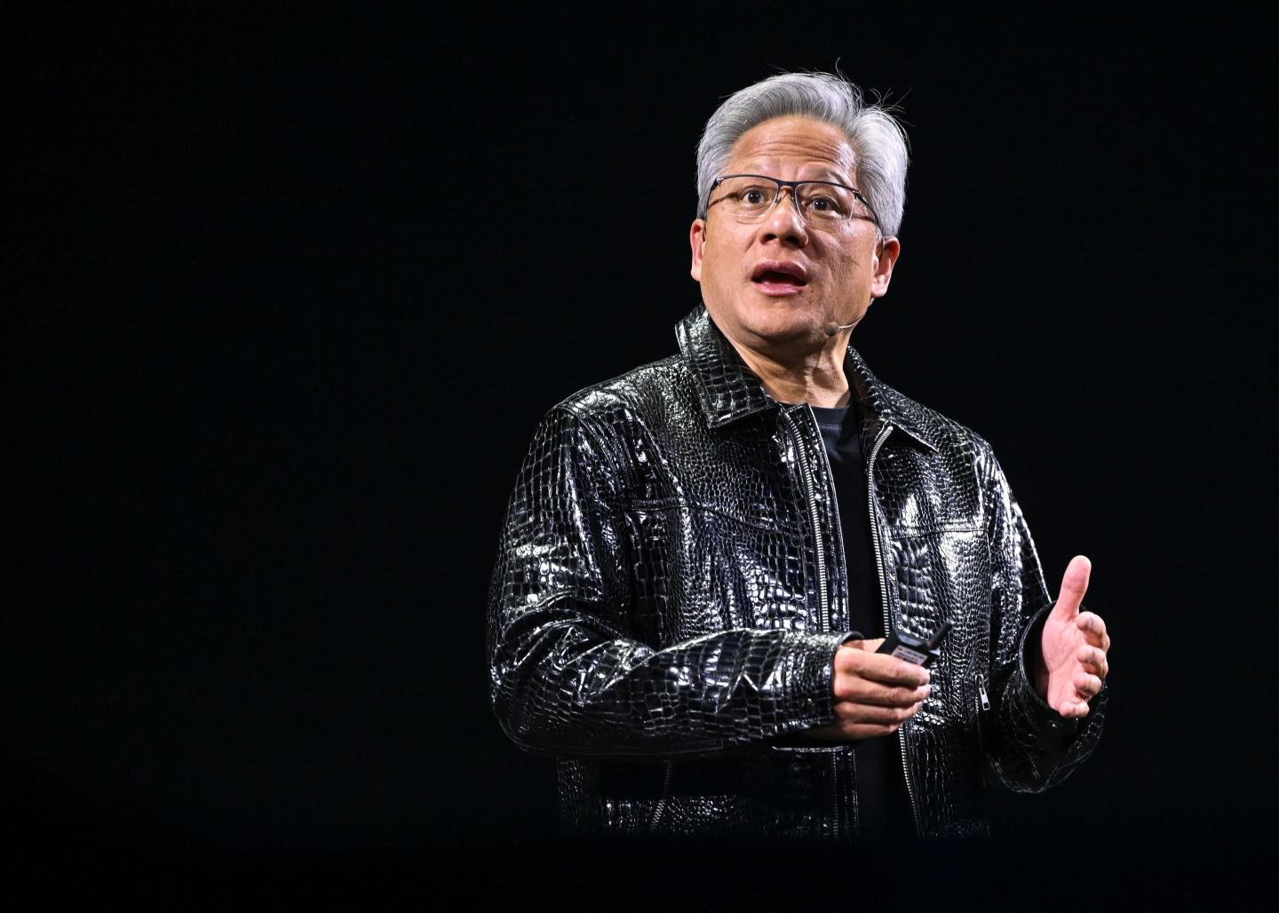 Nvidia's CEO Jensen Huang speaks at CES 2025