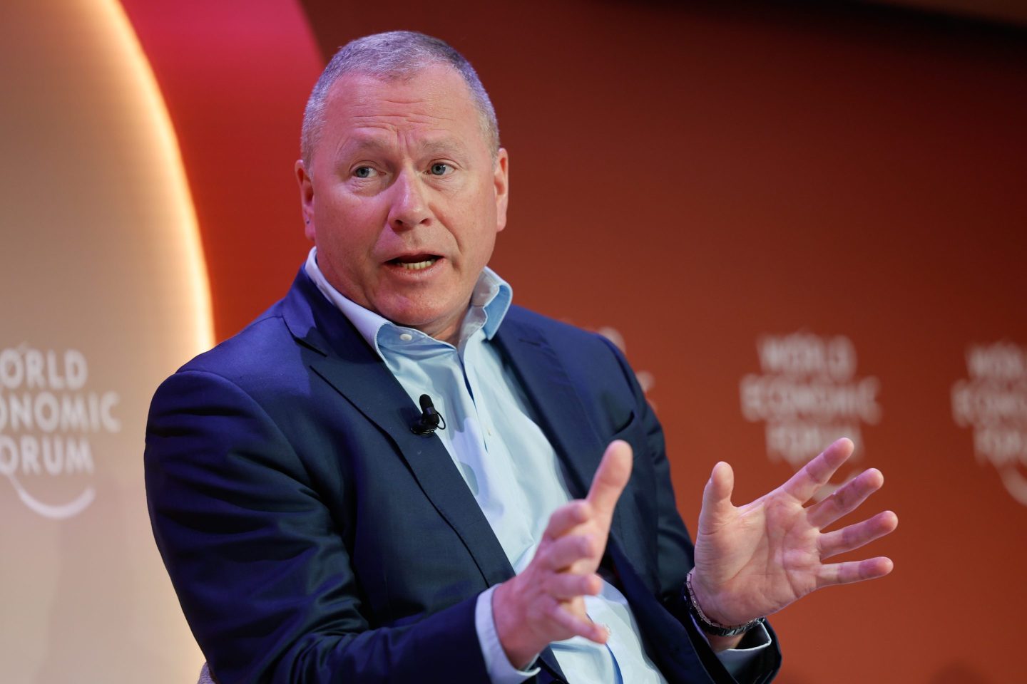 Nicolai Tangen, CEO of Norges Bank Investment Management, during a panel session at the World Economic Forum (WEF) in Davos, Switzerland in 2025.