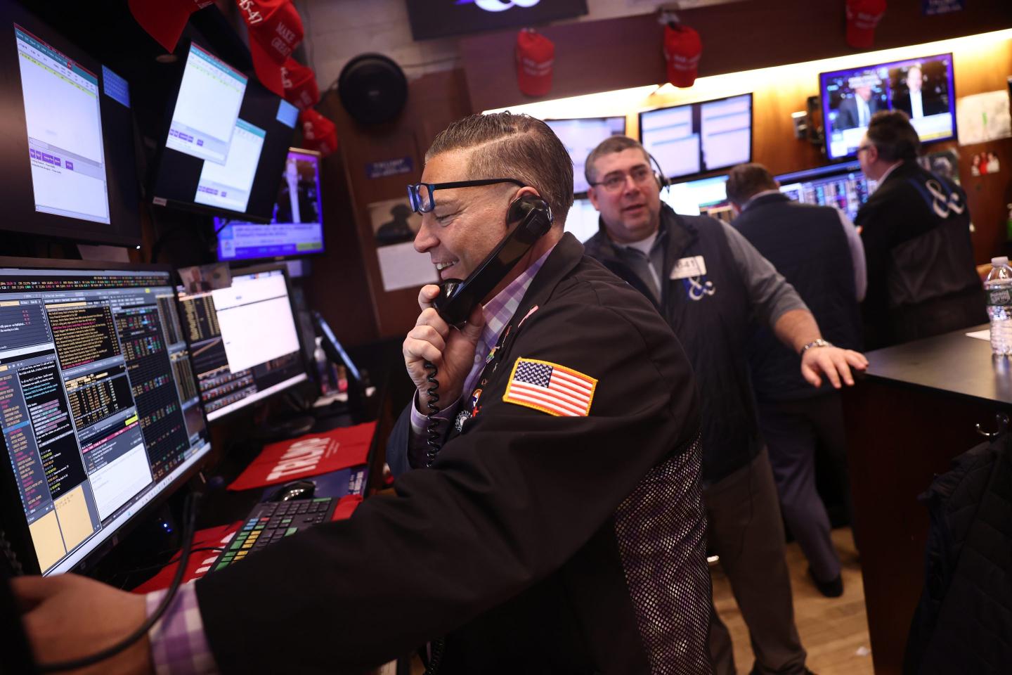 Traders looking happy