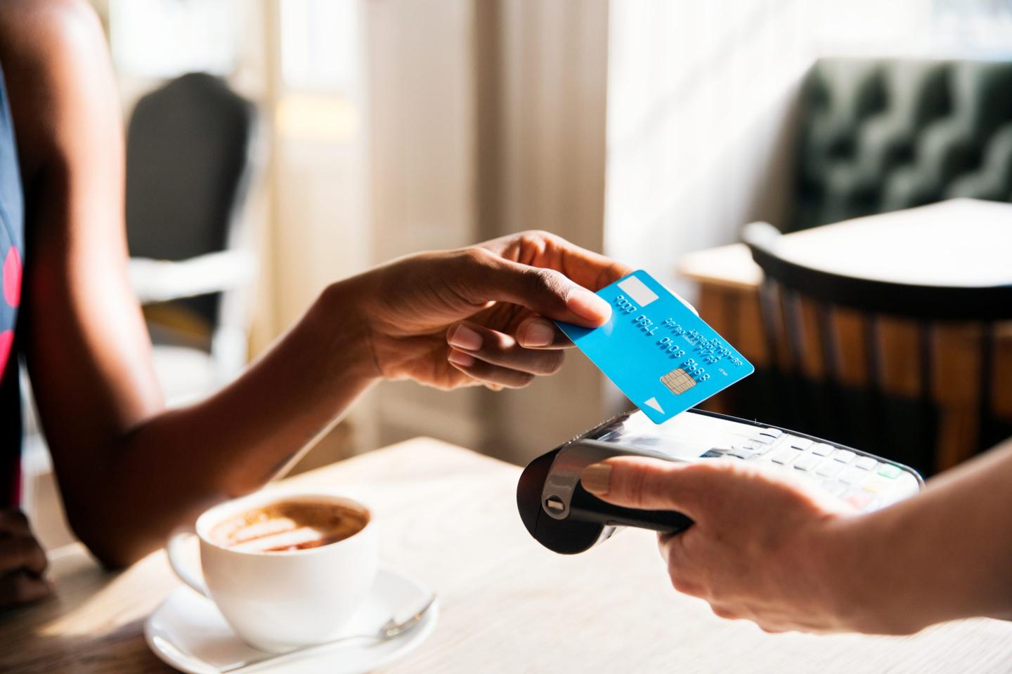 A person paying with a credit card.