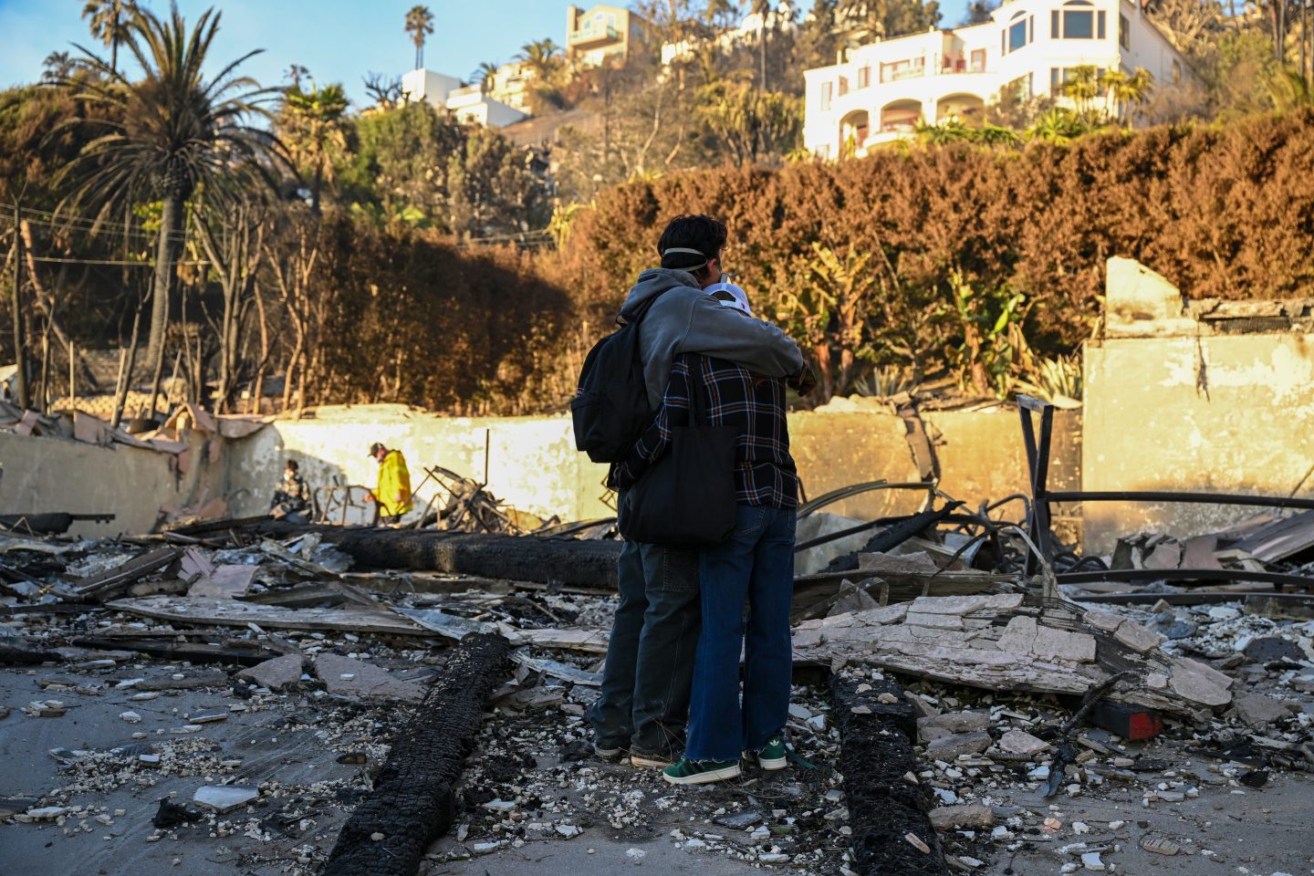 Malibu Beach homes burned during the Palisades Fire in Los Angeles