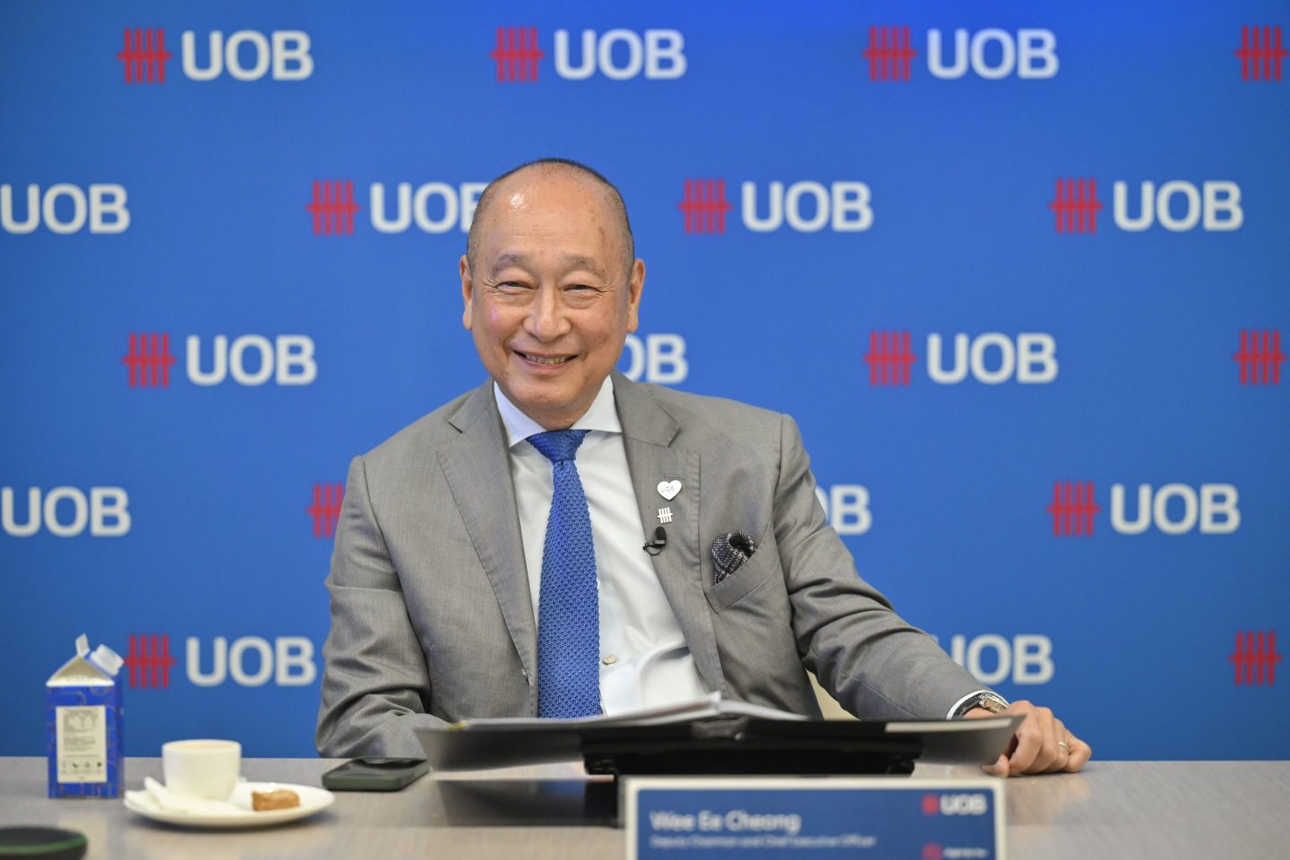 UOB CEO Wee Ee Cheong at the bank’s results briefing on Feb. 19, 2025.
