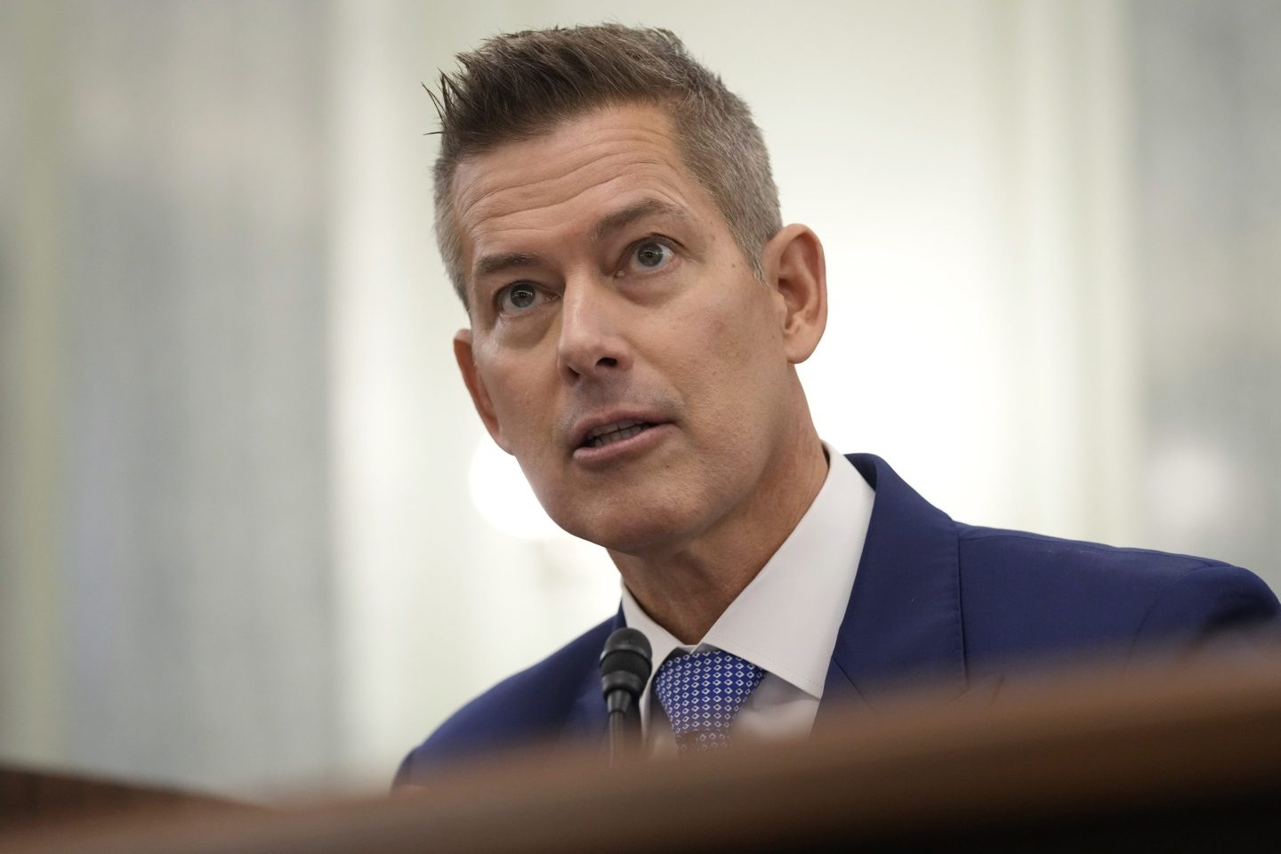 Sean Duffy testifies before the Senate Commerce, Science, and Transportation Committee on Jan. 15 for his nomination to be transportation secretary.