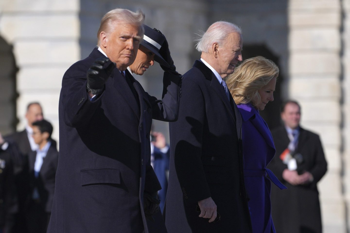 President Donald Trump and former President Joe Biden after the 60th Presidential Inauguration on Jan. 20