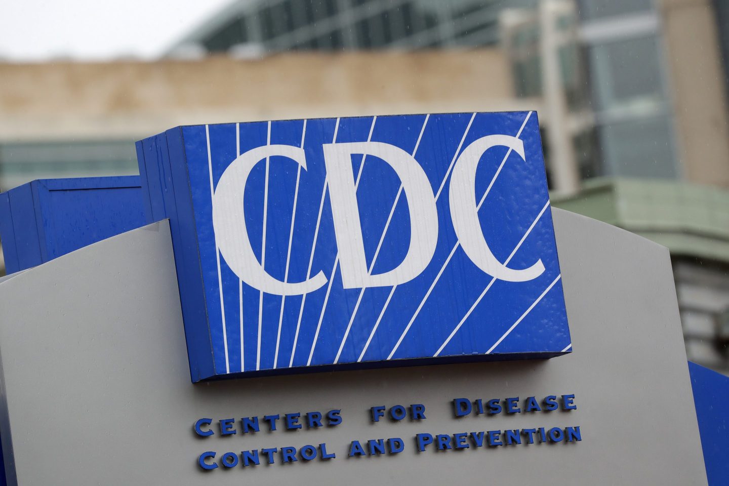 The CDC logo shown outside the company's Atlanta headquarters