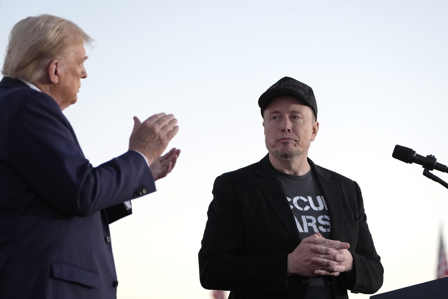 Donald Trump and Elon Musk at a campaign event on Oct. 5.