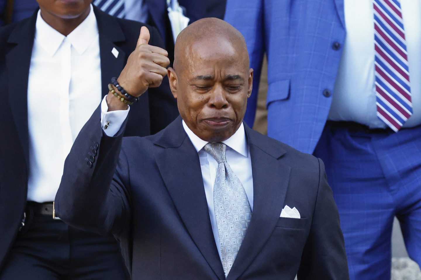 New York City Mayor Eric Adams exits from federal court in New York, Nov. 1, 2024.