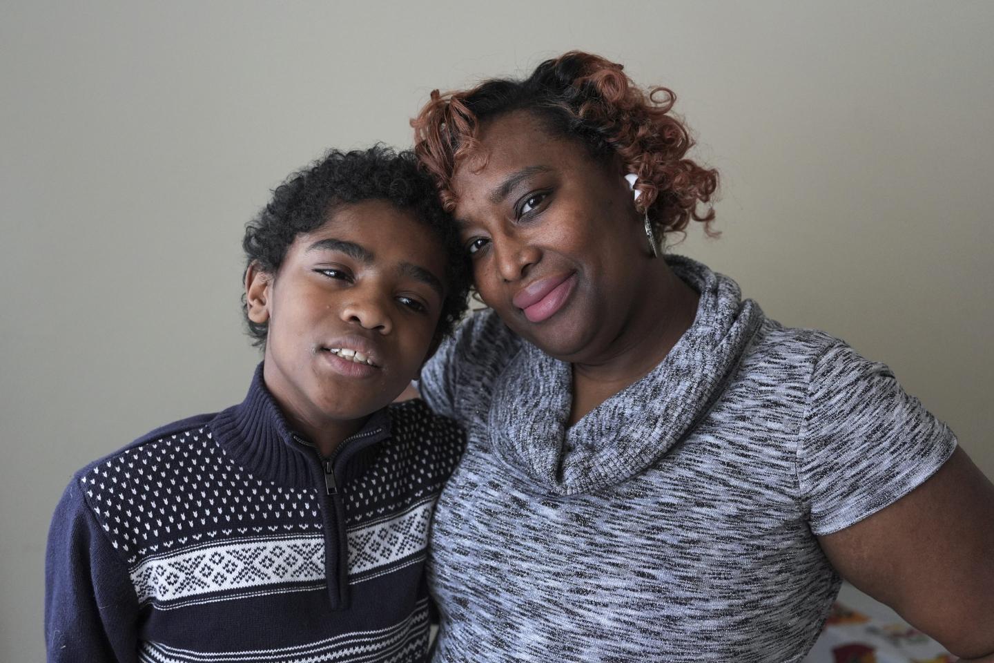 DarNisha Hardaway poses with her son Joseph
