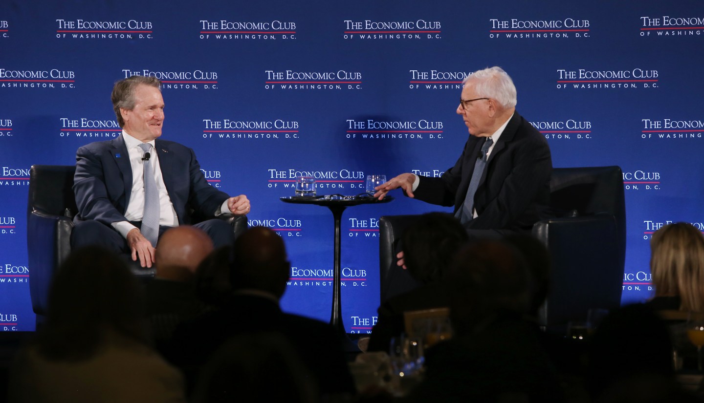 Brian Moynihan, chair of the board and CEO of Bank of America, speaks on Feb. 25, 2025.