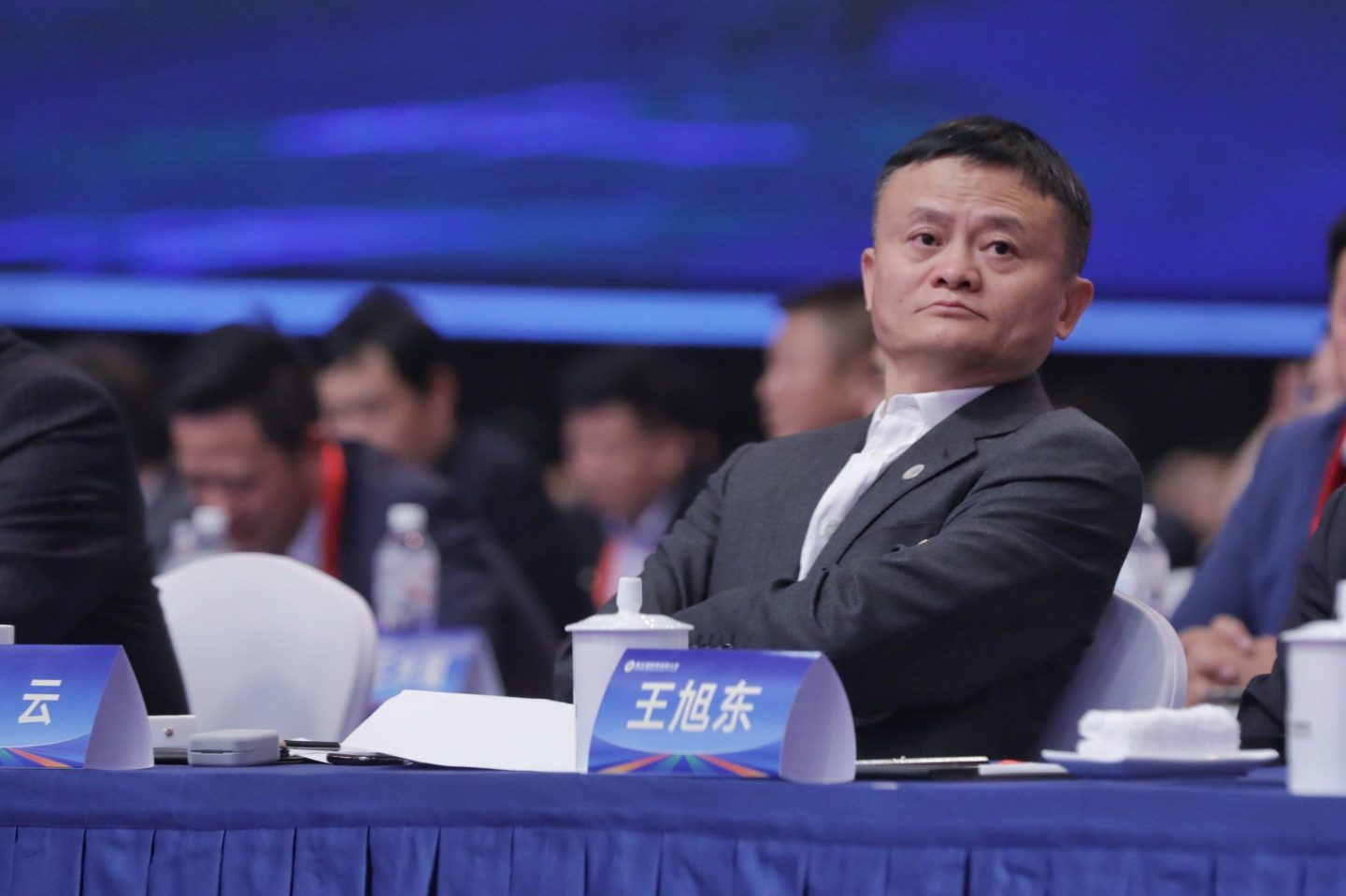 Alibaba founder Jack Ma attends the 5th World Zhejiang Entrepreneurs Convention at Hangzhou International Expo Center on Nov. 13, 2019.