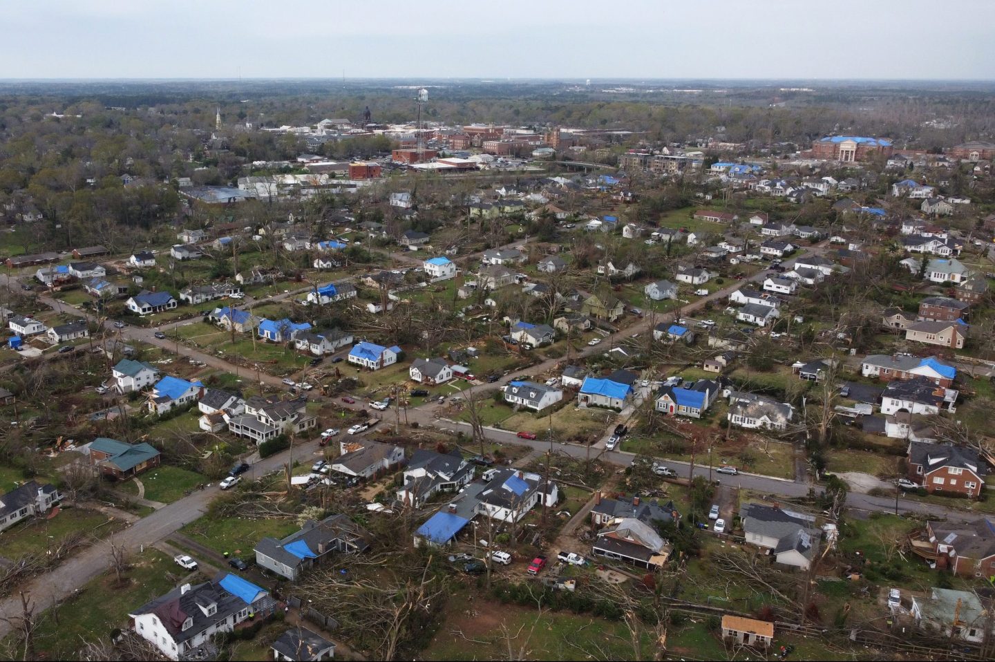 An aerial view of Newnan, Georgia