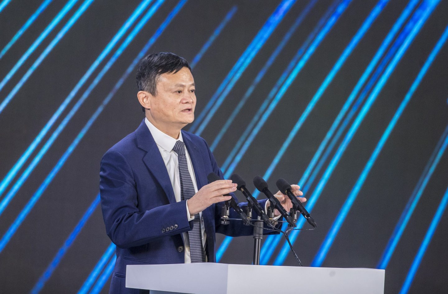 Jack Ma, founder of Alibaba Group, speaks during 2020 China Green Companies Summit on September 29, 2020.