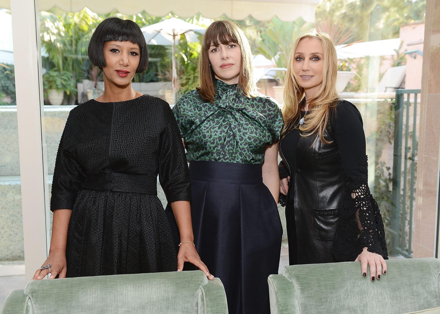 (L-R) Designer Gelila Puck, stylist Penny Lovell, and personal shopper Catherine Bloom attend the US Launch of The Dorchester Collection Fashion Prize 2013 at The Beverly Hills Hotel on April 4, 2013 in Beverly Hills, California.