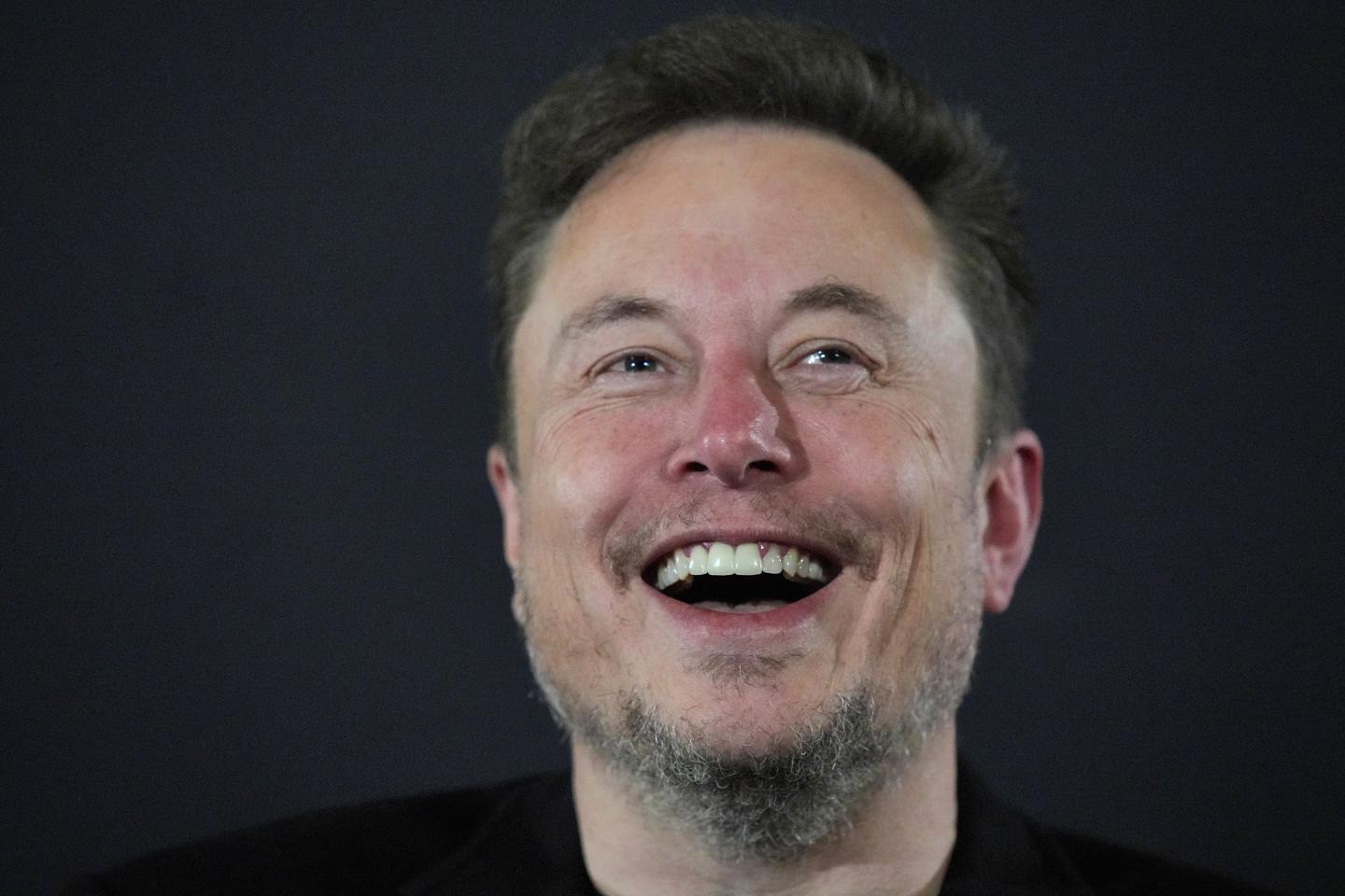 Elon Musk laughs