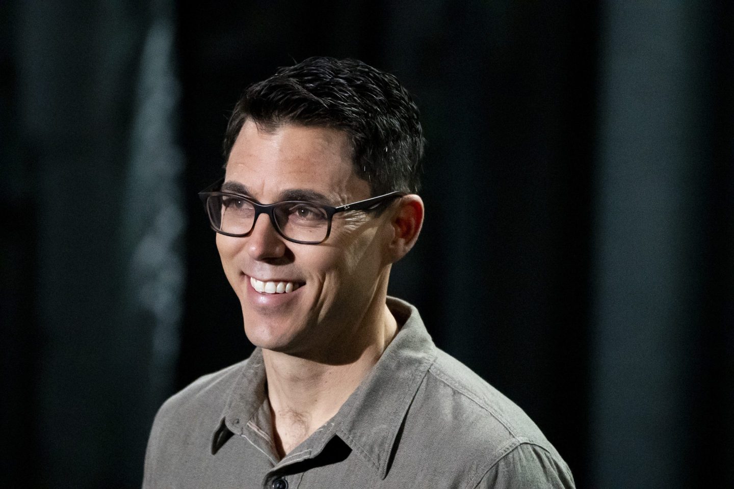 RJ Scaringe, chief executive officer and founder of Rivian Automotive Inc., during an unveiling event in Laguna Beach, California
