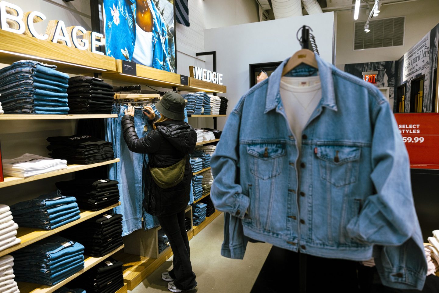 Inside a Levi's store in New York City.