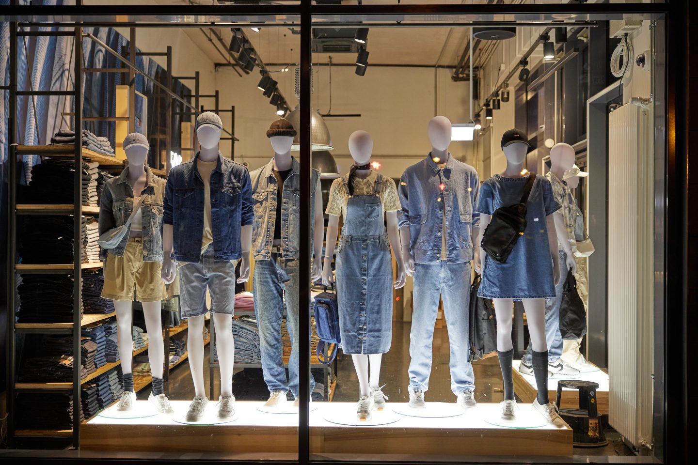 Mannequins in the window of a Levi's store in Berlin.