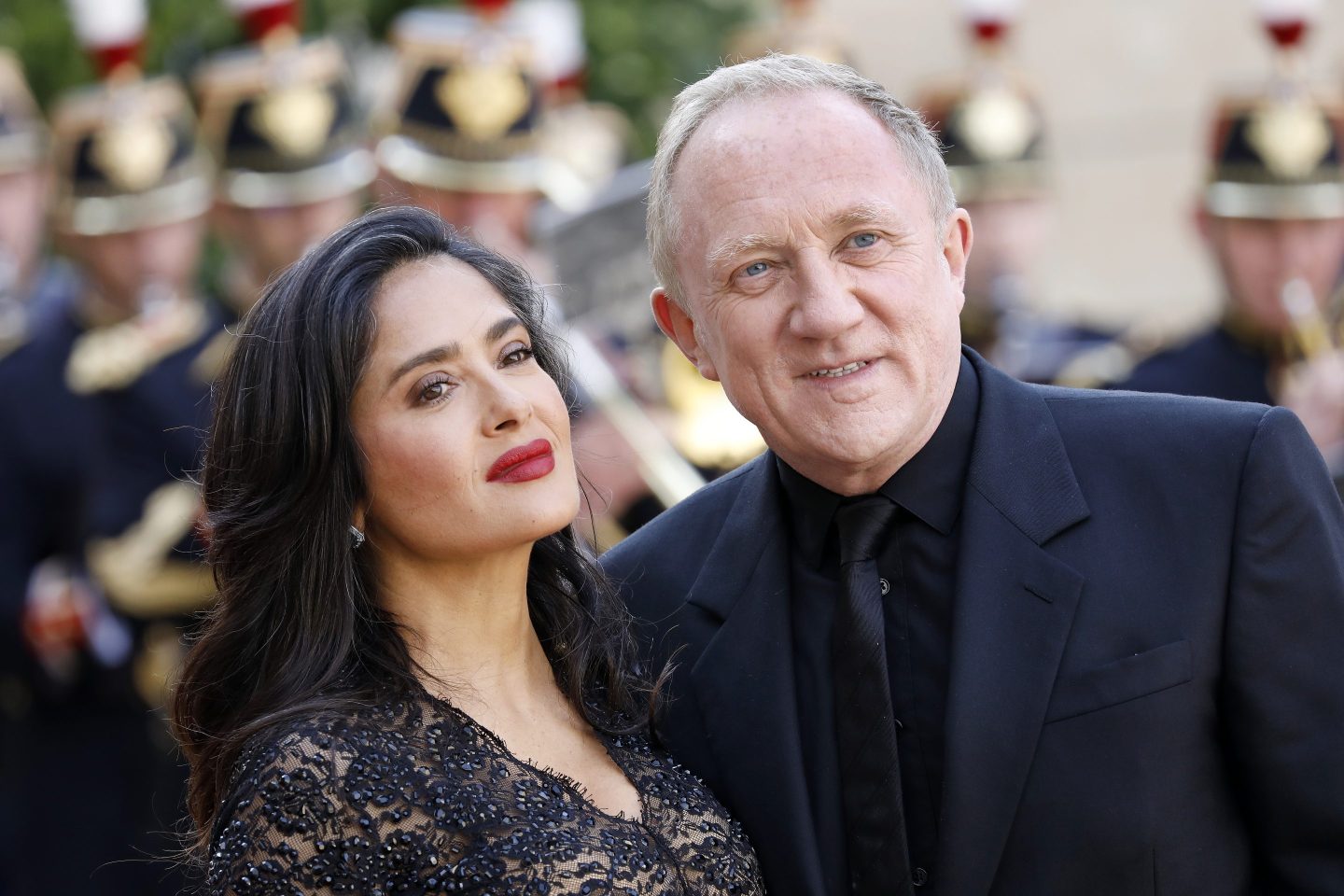 Francois-Henri Pinault poses with his wife Salma Hayek