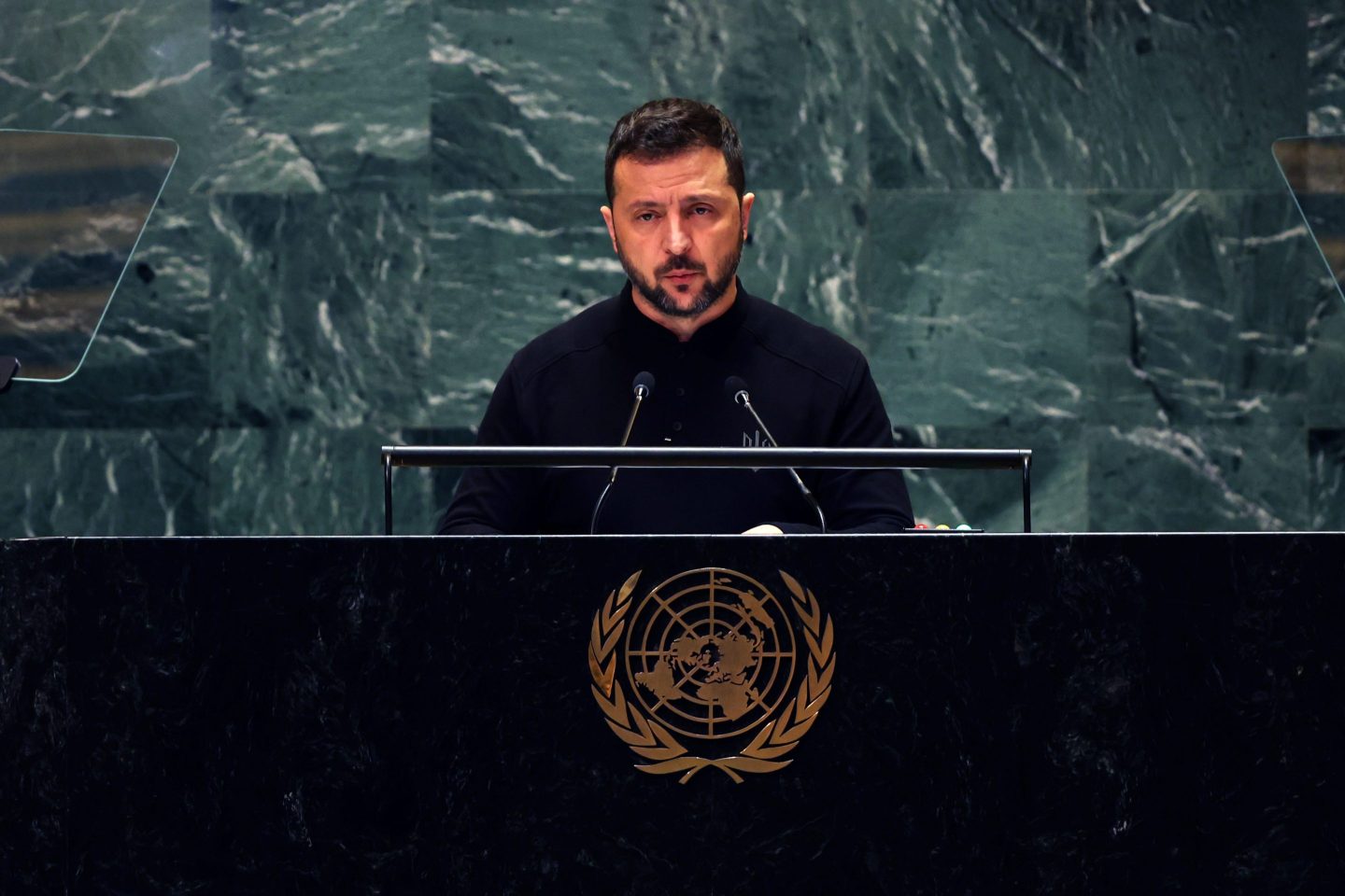 Ukrainian President Volodymyr Zelensky Speaks At The 79th Session Of The United Nations General Assembly In New York