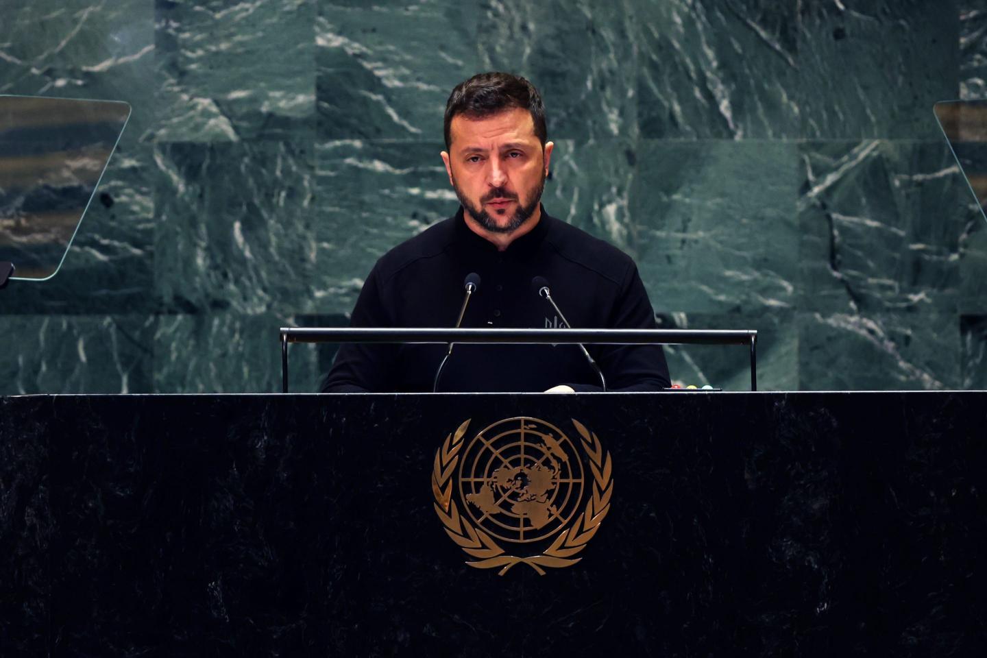 Ukrainian President Volodymyr Zelensky Speaks At The 79th Session Of The United Nations General Assembly In New York