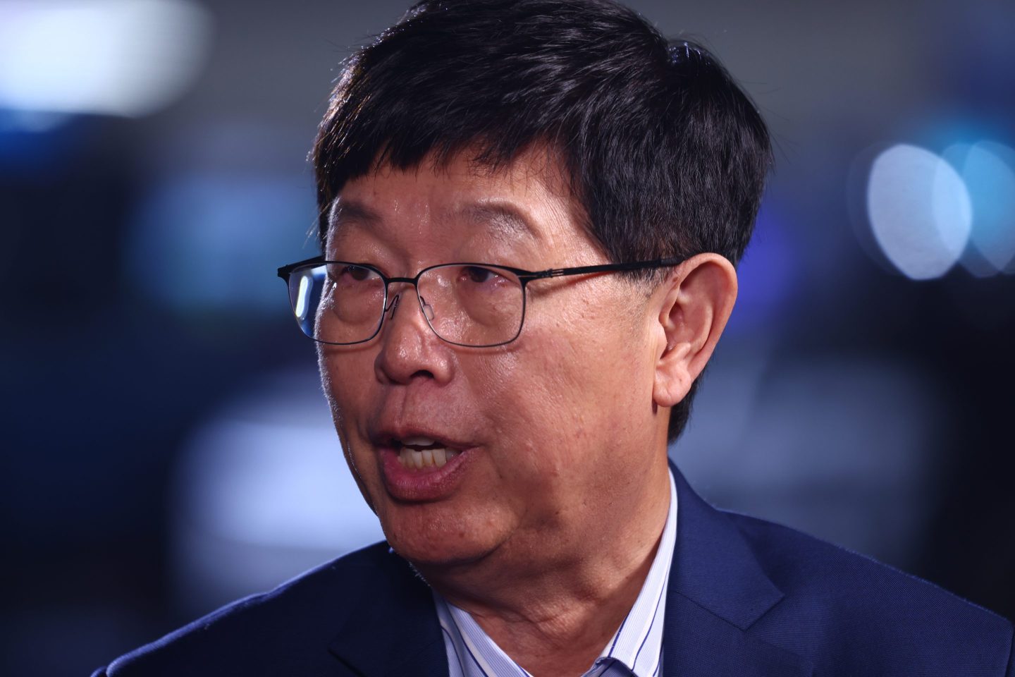 Young Liu, chairman of Hon Hai Precision Industry Co., during a Bloomberg Television interview at the company's Tech Day conference on Tuesday, Oct. 8, 2024