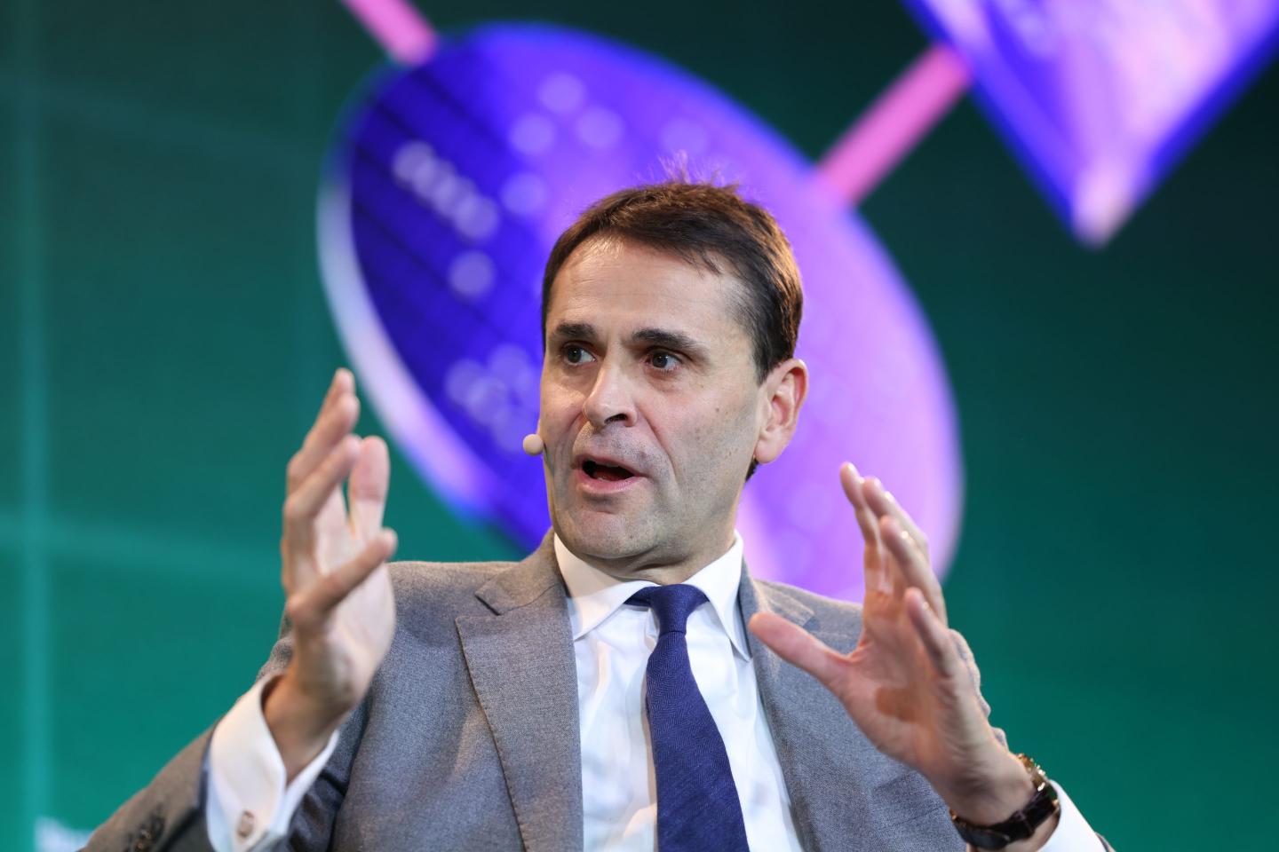 Christophe Fouquet, chief executive officer of ASML Holding NV, at the Bloomberg Tech Summit in London, UK, on Tuesday, Oct. 22, 2024. The event brings together visionaries, investors, founders and policymakers to discuss; how much can we - and should we - trust technology, and why does it matter and how do we build it?