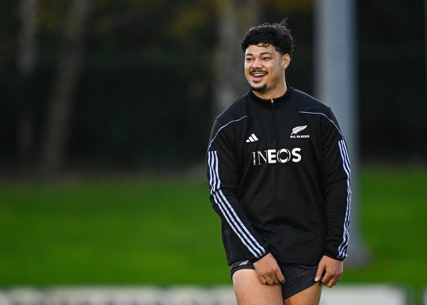AJ Lam during a New Zealand Rugby captain's run at the UCD Bowl in Dublin.