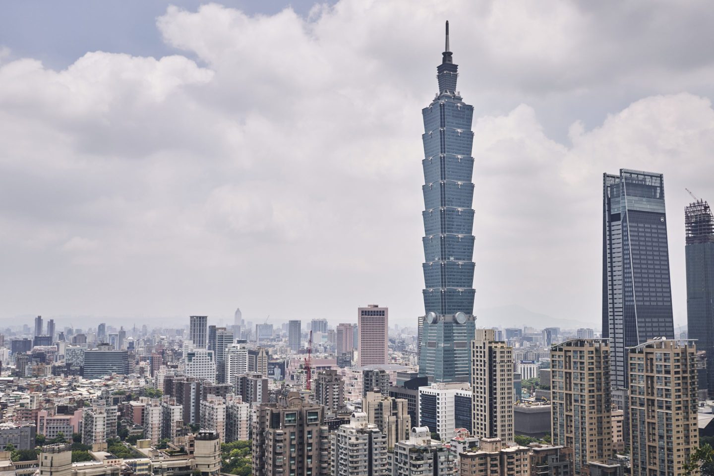 The Taipei 101 building (right of center) in Taipei, Taiwan, on July 9, 2023.