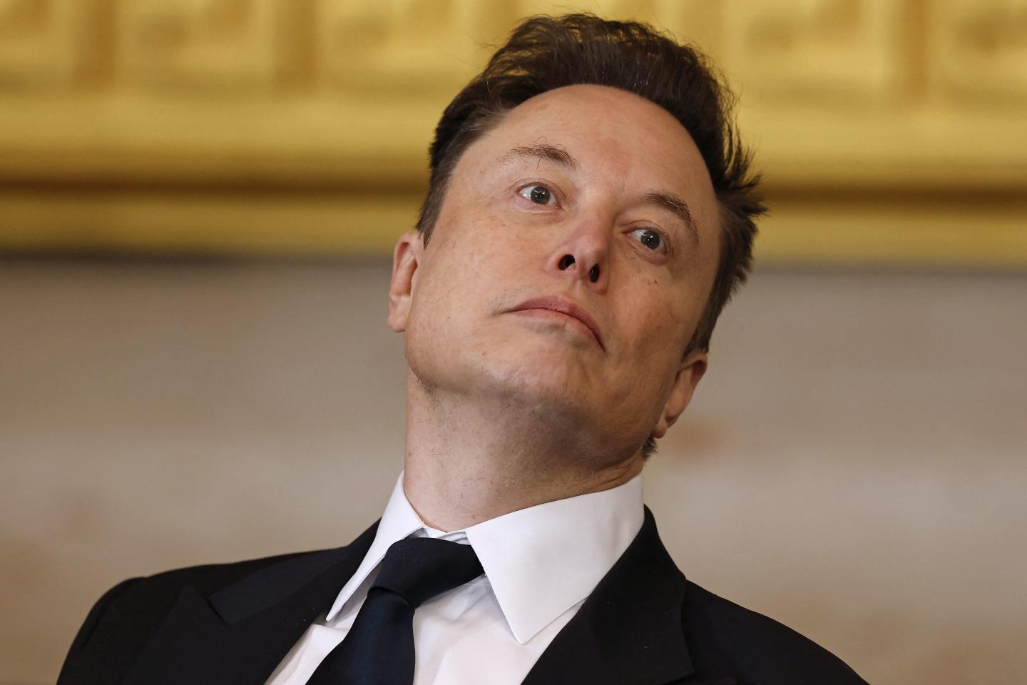 Elon Musk looks on ahead of the inauguration
