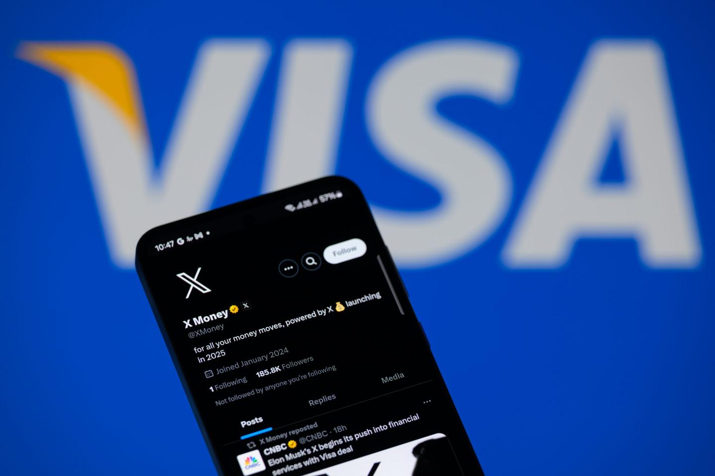 A phone opened up to X Money.