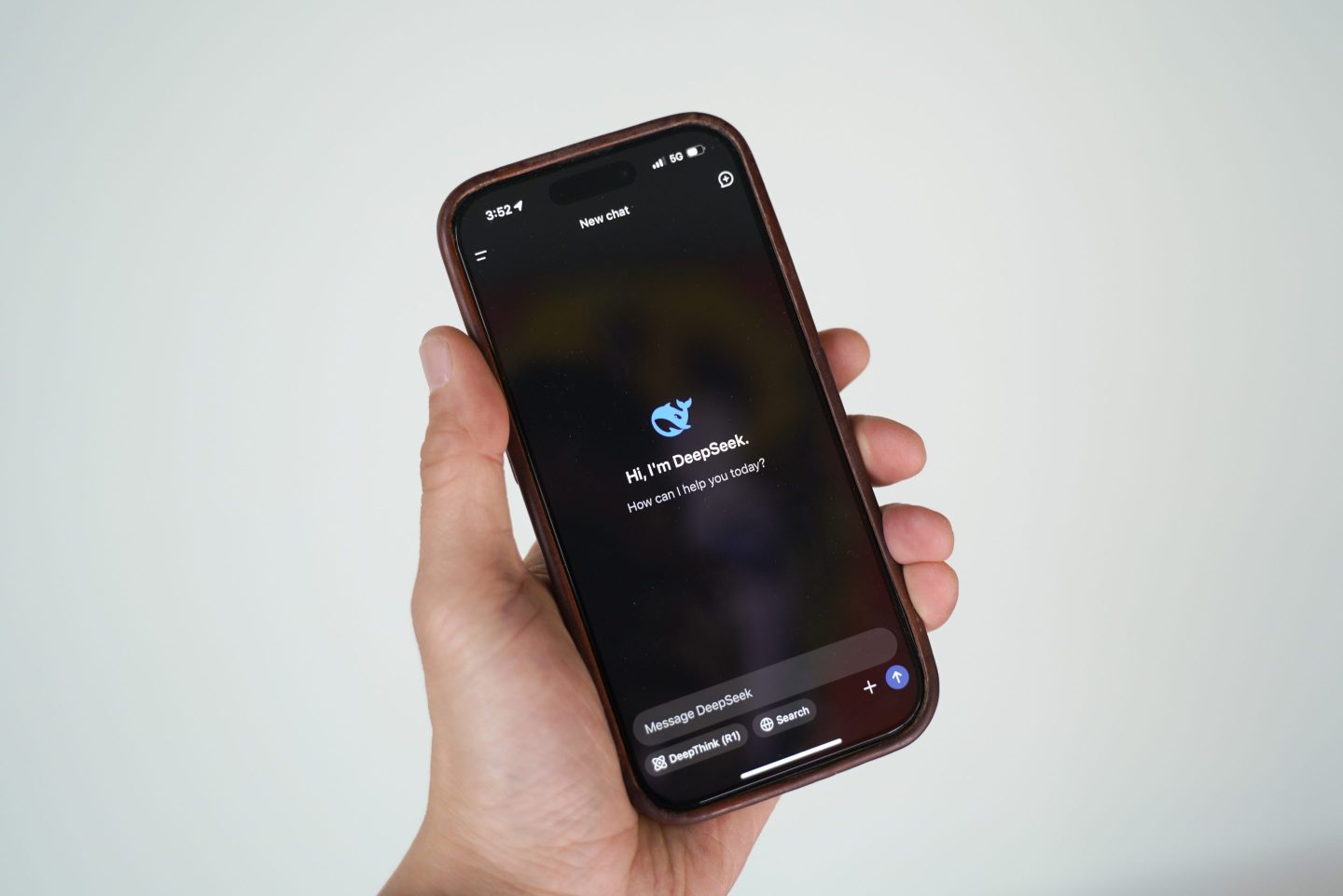 Chinese AI platform DeepSeek as seen on a smartphone screen