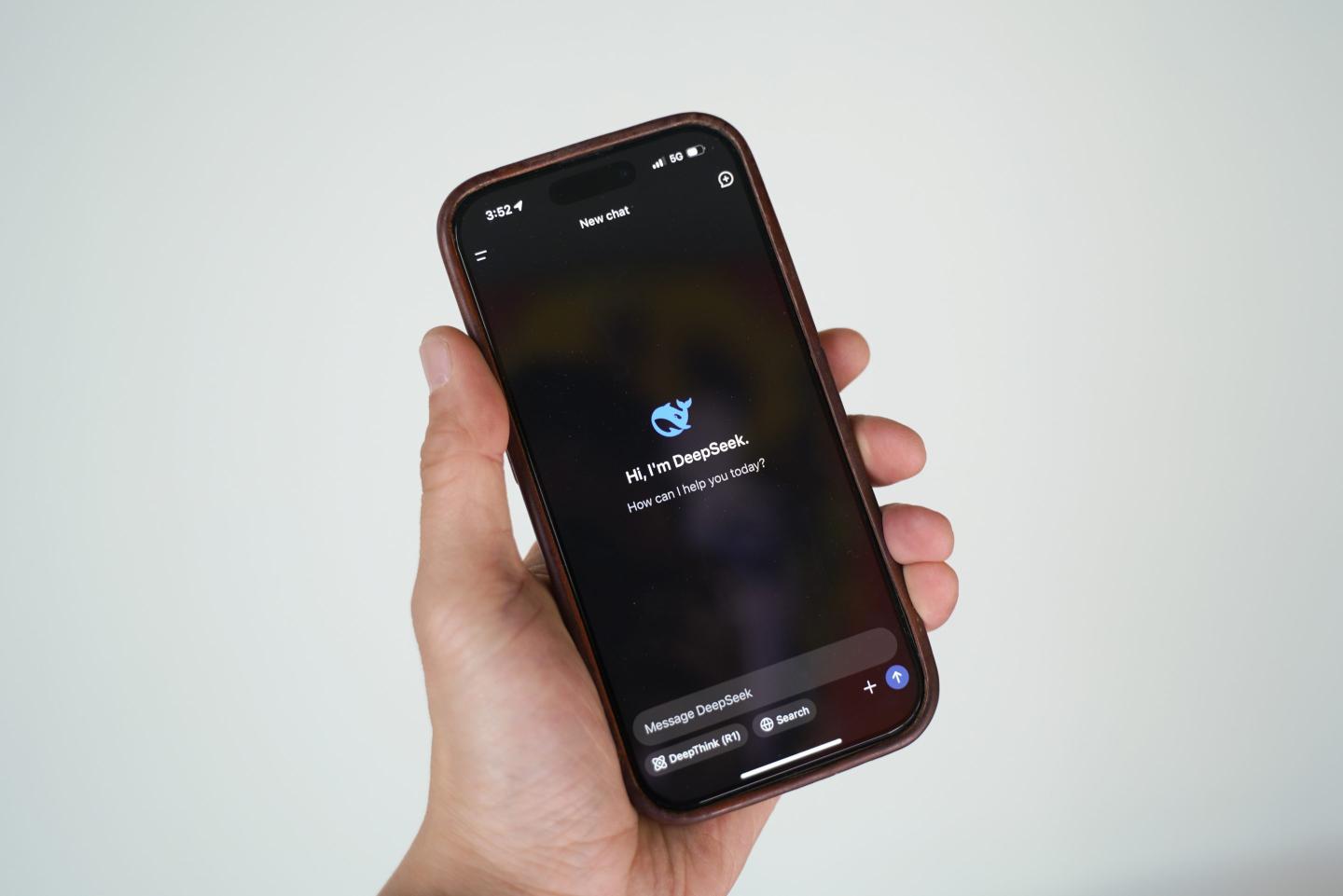 Chinese AI platform DeepSeek as seen on a smartphone screen