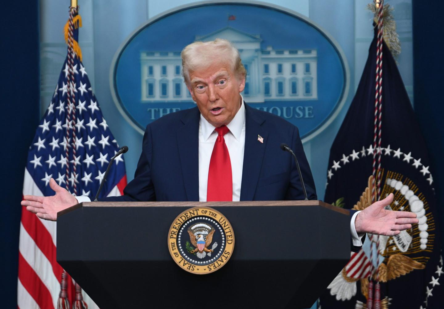 U.S. President Donald Trump Holds Press Conference