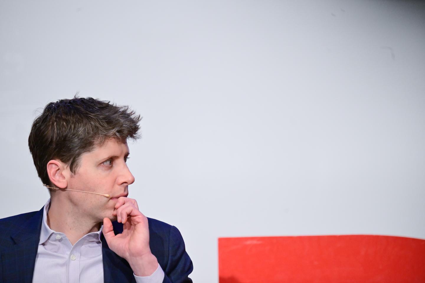 Sam Altman on stage looking to the right.