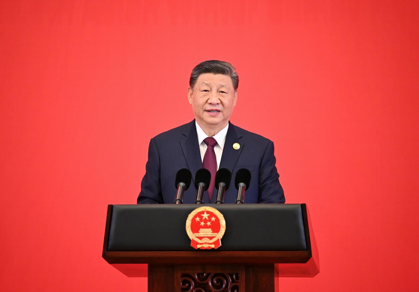 Chinese President Xi Jinping speaking in Harbin, northeast China's Heilongjiang Province, Feb. 7, 2025. (Photo: Xie Huanchi/Xinhua/Getty Images)