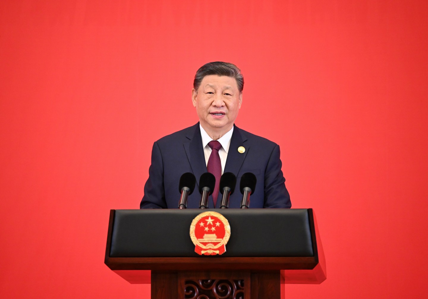 Chinese President Xi Jinping speaking in Harbin, northeast China's Heilongjiang Province, Feb. 7, 2025. (Photo: Xie Huanchi/Xinhua/Getty Images)