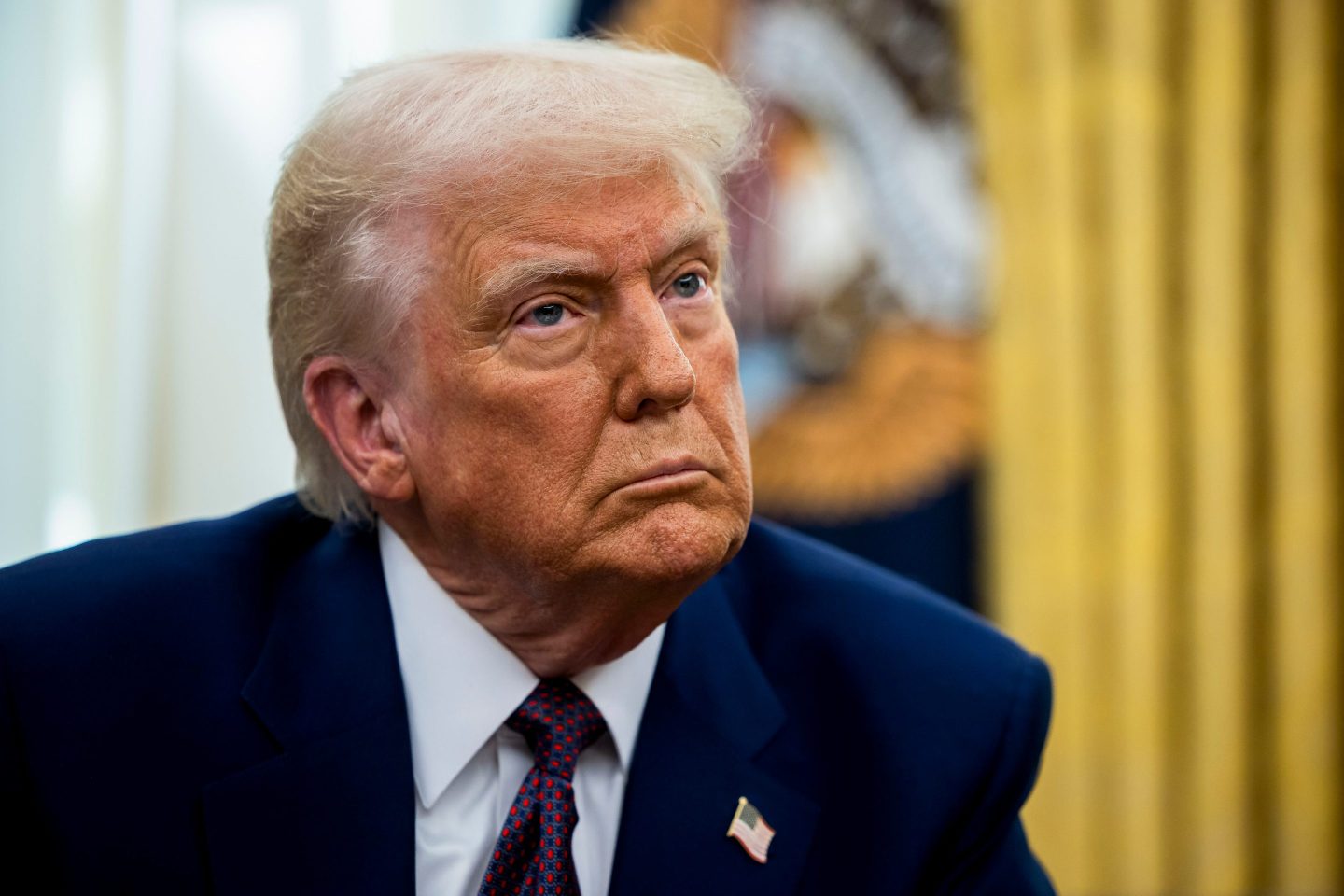 President Donald Trump during an executive order signing in the Oval Office on Thursday.