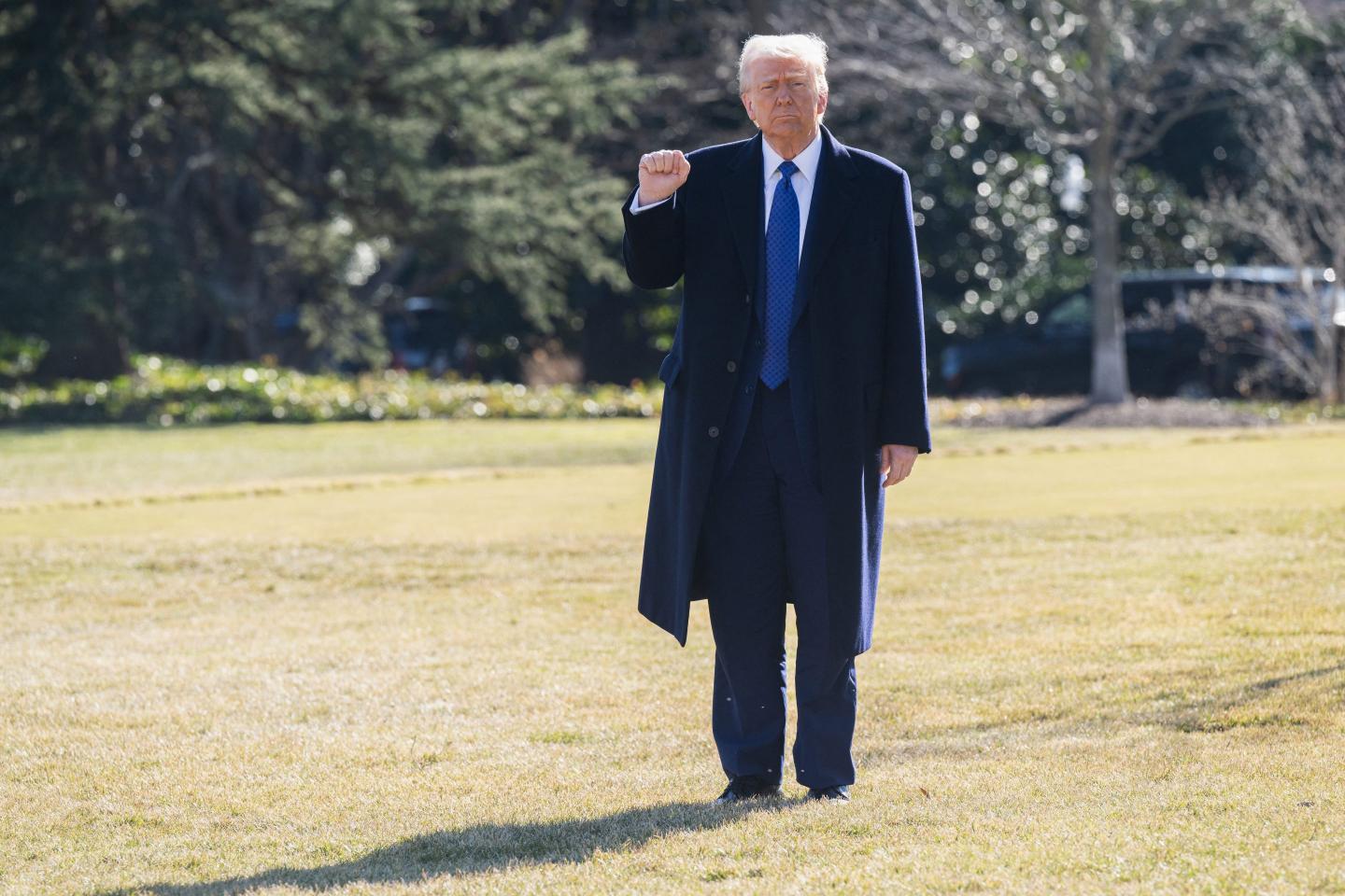 President Donald Trump on the White House lawn