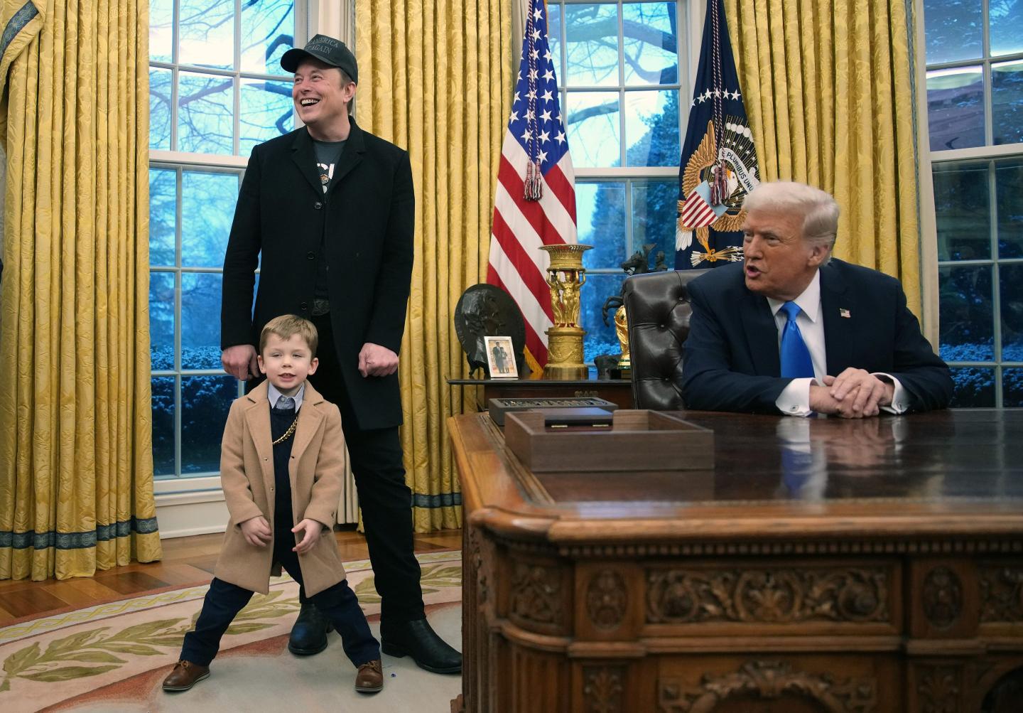 Elon Musk Joins President Trump For Signing Executive Orders In The Oval Office