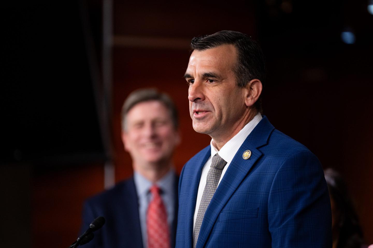 Rep. Sam Liccardo speaks during a news conference.