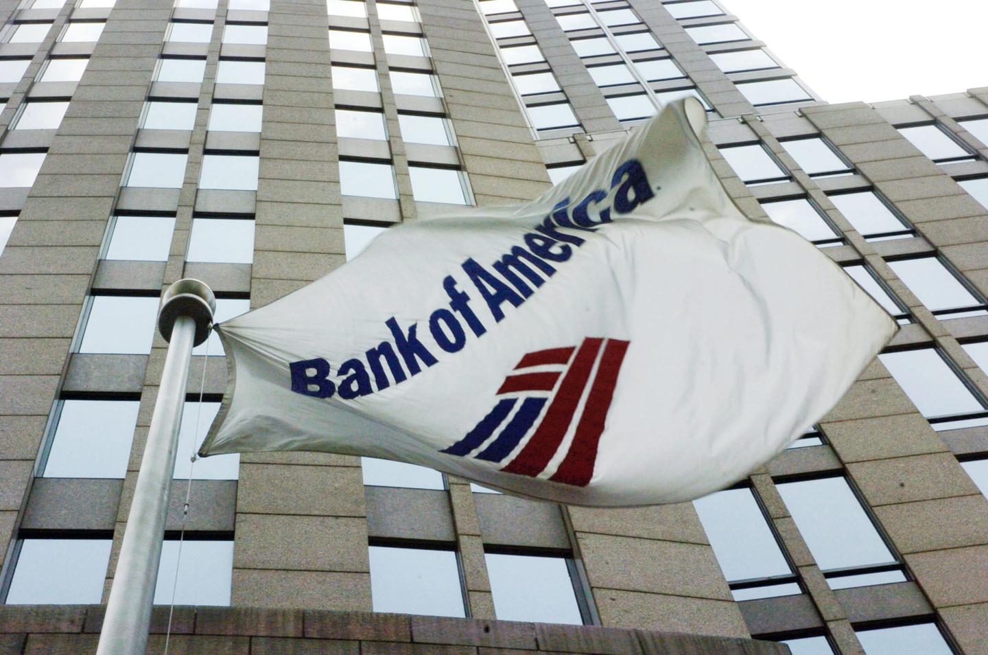 A Bank of America flag