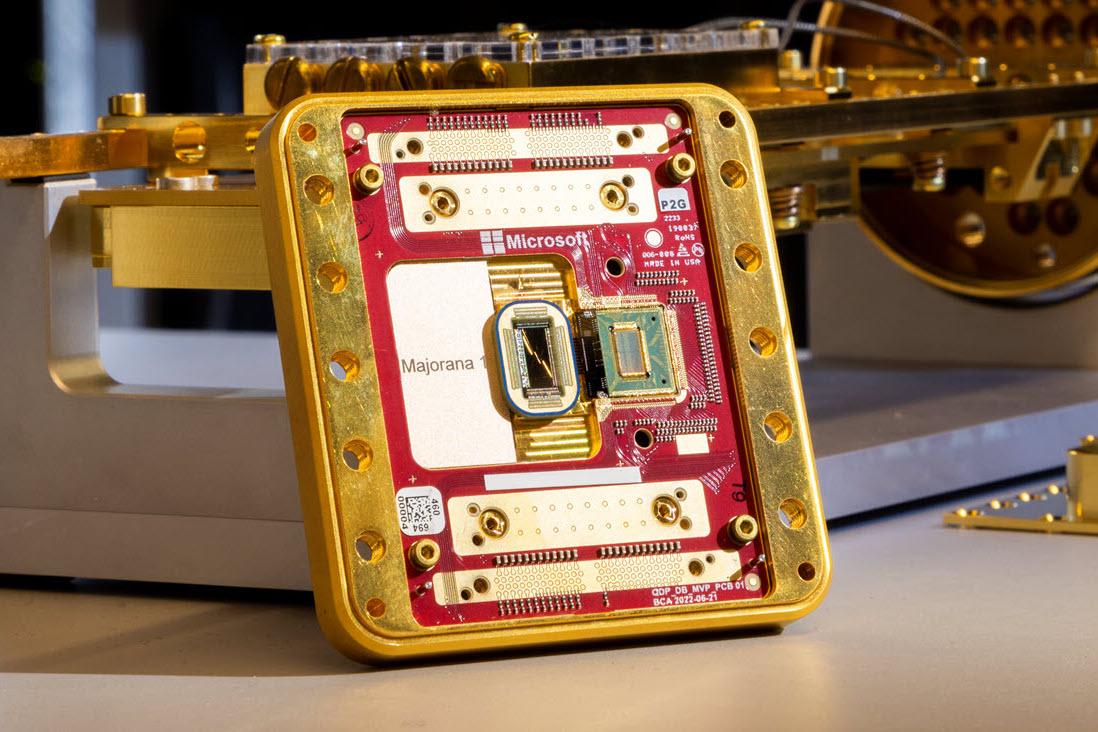 Microsoft's Majorana 1 quantum chip. (Courtesy: Microsoft)