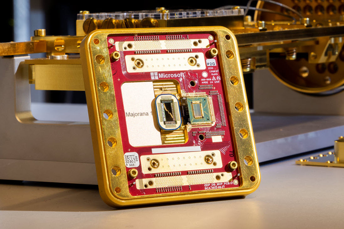 Microsoft's Majorana 1 quantum chip. (Courtesy: Microsoft)